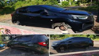Aksi Maling Bikin Geleng Kepala, Honda Brio Tinggal Tanpa Empat Roda di Ungaran