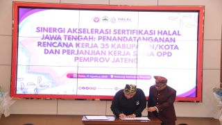 Wali Kota Tegal Tandatangani Sinergi Percepatan Sertifikasi Halal Jateng