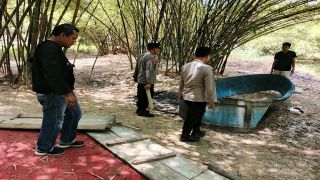 Polsek Kedungbanteng Tertibkan Arena Bekas Sabung Ayam di Margamulya