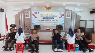 HUT Humas Polri ke-75, Polres Pemalang Gelar Donor Darah Bersama Media